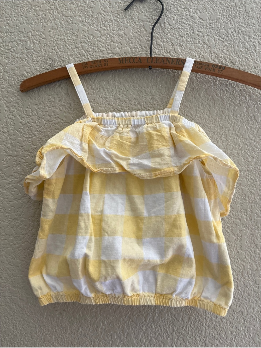 Janie & Jack Yellow Plaid Tanks Kids Size 6